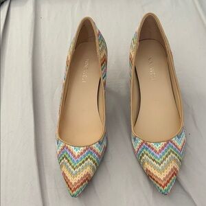 Nine West Colorful Chevron Pattern Heels